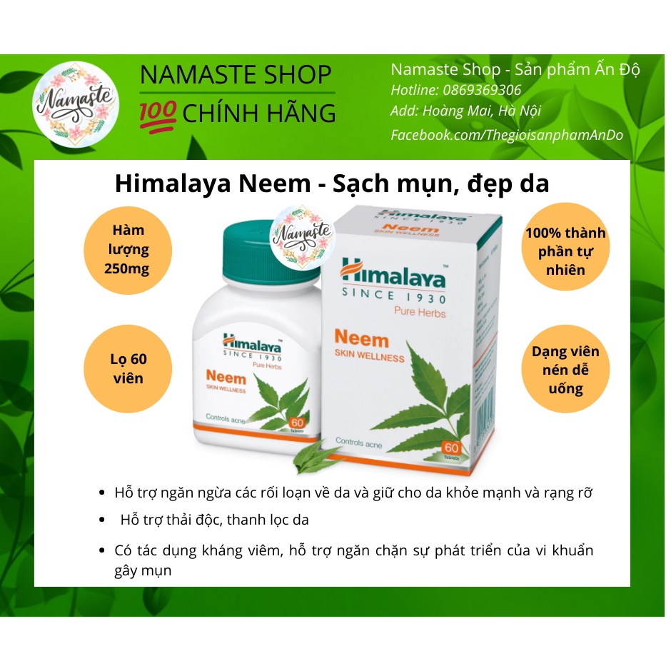 HIMALAYA NEEM - SẠCH MỤN, ĐẸP DA, NUÔI DƯỠNG VÀ BẢO VỆ LÀN DA