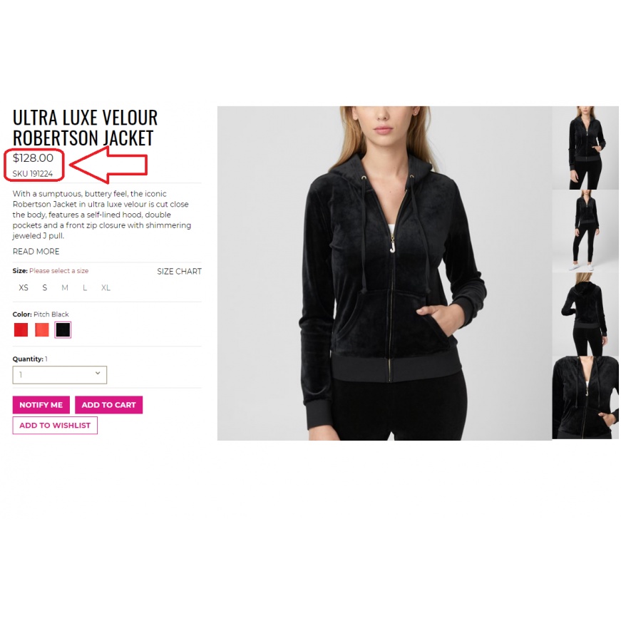 Áo khoác nhung Women’s Juicy Couture Bride Velour Hooded Jacket size M