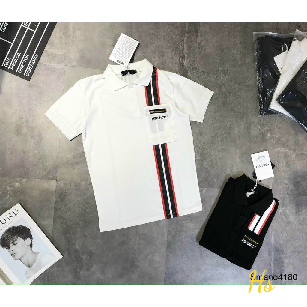 Áo thun polo nam nữ,áo cổ bẻ túi khoá mikenco,chất liệu cotton su mềm