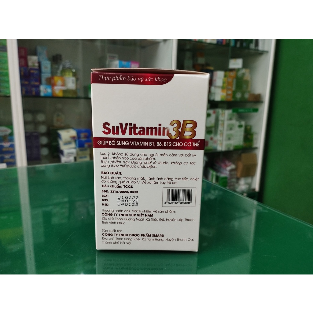 Su Vitamin 3B b1 b6 b1 bổ sung vitamin dưỡng chất cho cơ thể, nâng cao thể lực, người suy nhược cơ thể, chán ăn,mệt mỏi
