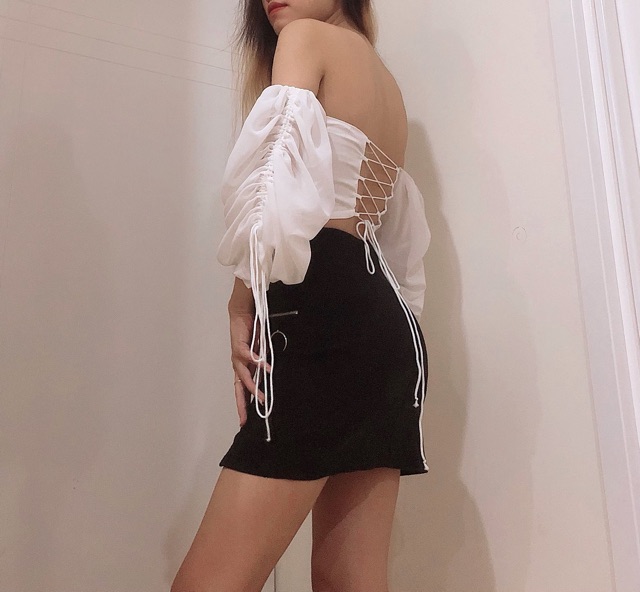 Tiffany Top - áo ống đan dây tay phồng | BigBuy360 - bigbuy360.vn