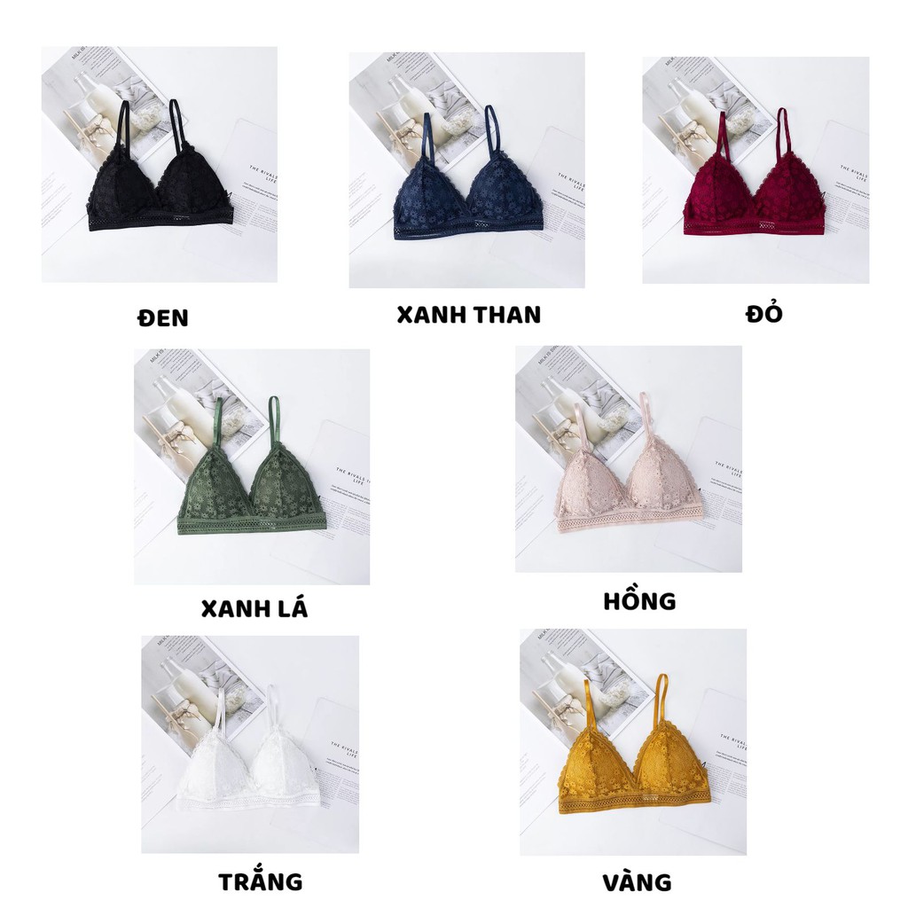 Áo Lót Nữ Không Gọng Ren Cao Cấp Nâng Ngực - Áo Bra Ren Hoa nâng vòng một gợi cảm sexy mẫu 7338 | BigBuy360 - bigbuy360.vn