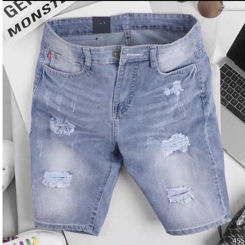 Quần short nam chất jean King168 , co dãn , ngang đầu gối trên Mẫu S27