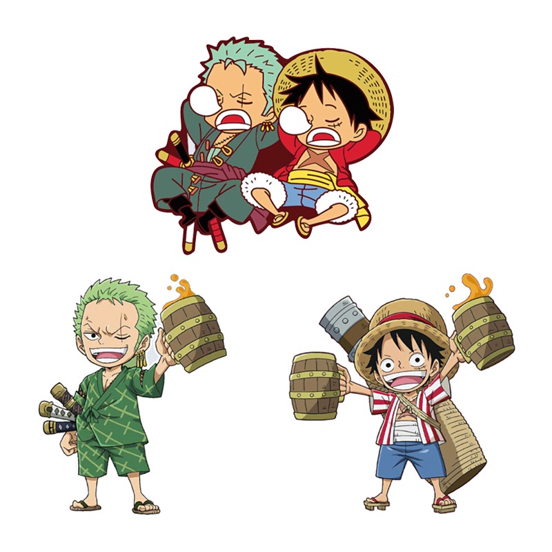 Zoro và Luffy!Miếng Dán Kính Chắn Gió Phía Sau Hình One Piece Cho Xe Mô Tô / Xe Hơi