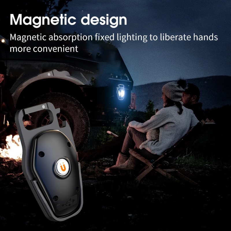 Đèn Led COB Mini Khẩn Cấp Có Móc Khóa Đa Năng Sạc Cổng USB Tiện Dụng