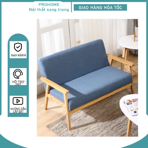 Ghế sofa gỗ cao cấp hiện đại Ghế đôi sofa 115cm tiện ích sang trọng  GSF001