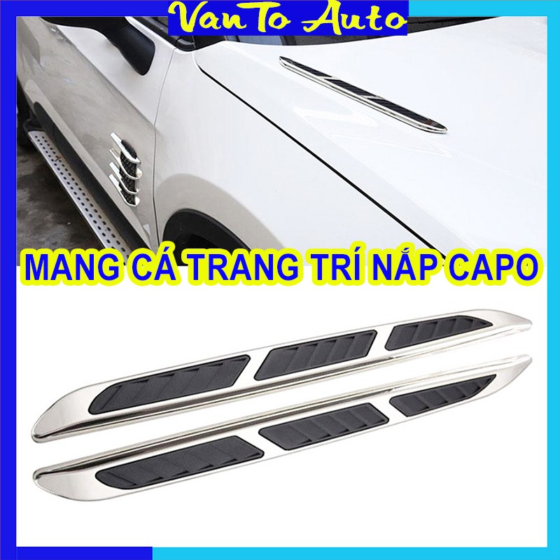 ⚡Video Thật⚡ Bộ 2 Mang Cá Ô Tô - Mang Cá Giả Hốc Gió Trang Trí Nắp Capo Ô Tô