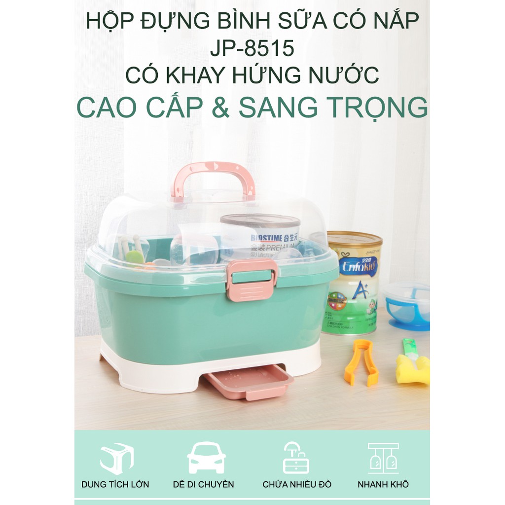 Khay úp bình sữa có nắp cao cấp JP-8515