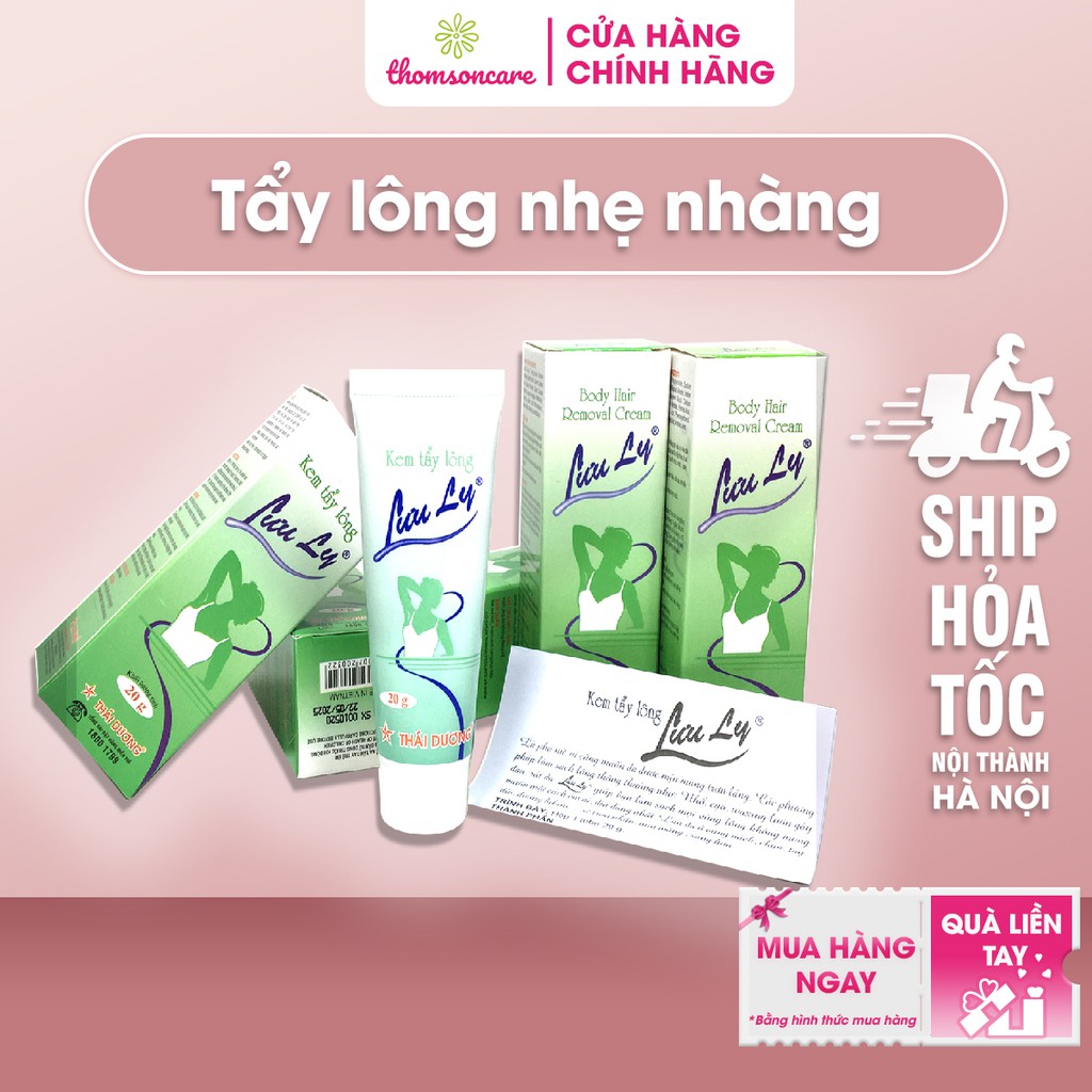 Kem tẩy lông triệt lông Lưu Ly - Rụng tự nhiên, không đau vùng nách, chân, tay - Tuýp 20g - Chính hãng Thái Dương