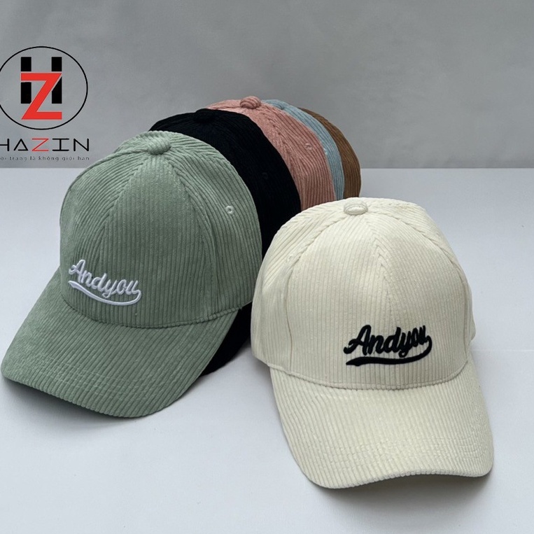 Mũ lưỡi trai HAZIN thêu chữ Andyou phong cách Ulzzang form unisex nhiều màu dành cho cả nam và nữ