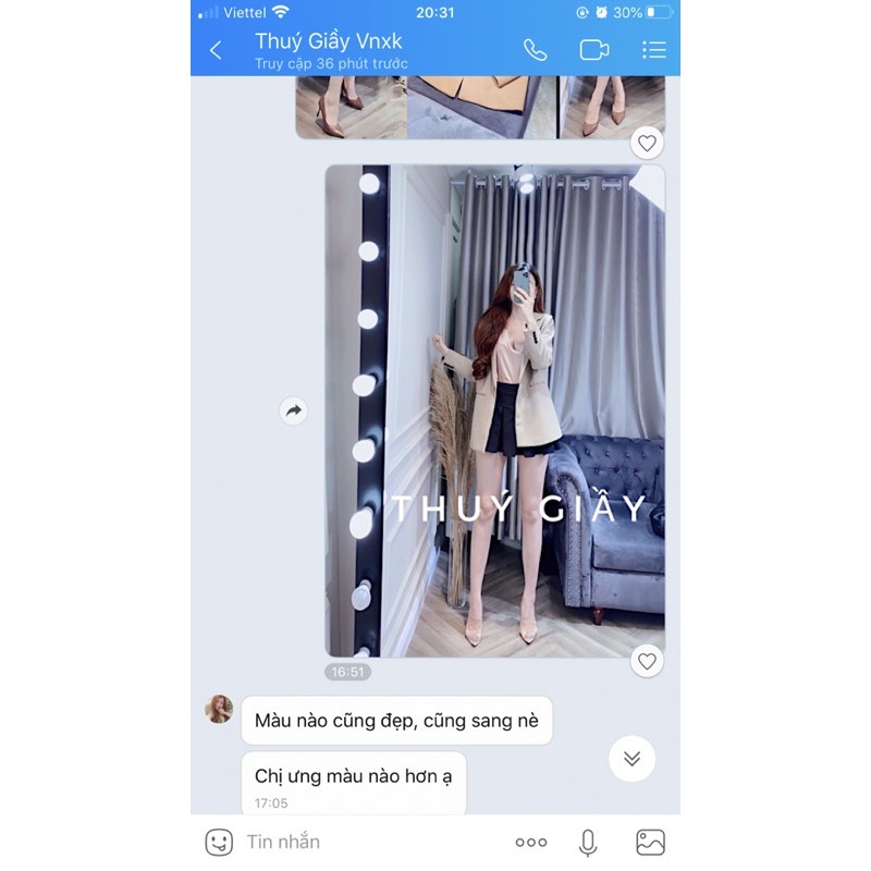 Pass áo blazers Thuý Giày 1 cúc chất lụa hàn 2 lớp