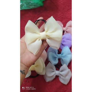 Buộc tóc nơ dễ thương nhiều mầu vải lụa đẹp