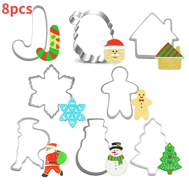 Set 8 khuôn cắt bánh quy làm từ thép không gỉ