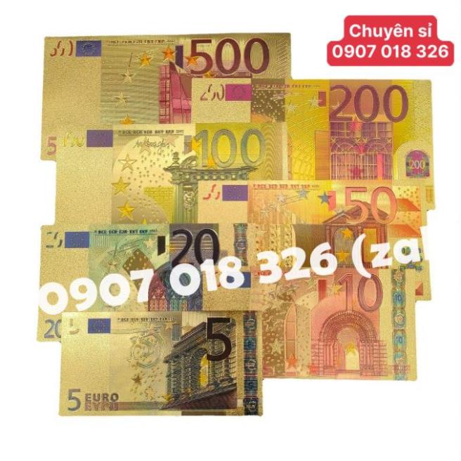 Trọn Bộ Tờ EURO Mạ Vàng Sang Chảnh Plastic 7 TỜ - Từ 5 - 500 EURO