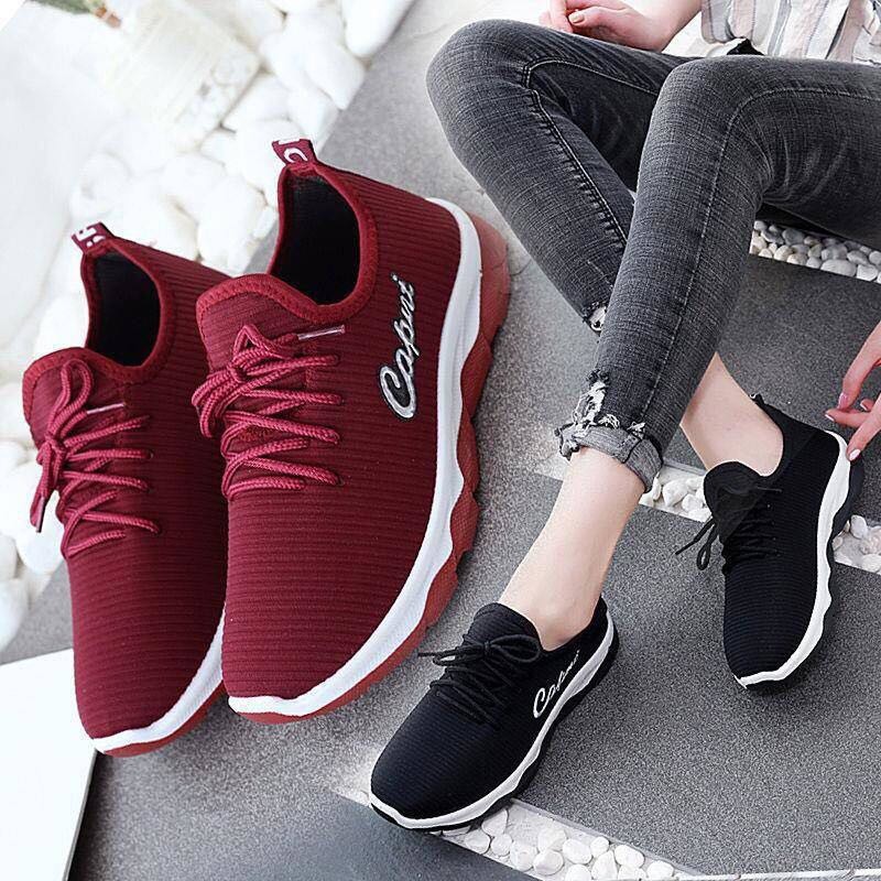 (2 Màu) Giày sneaker nữ đế lượn Capntt thoáng khí