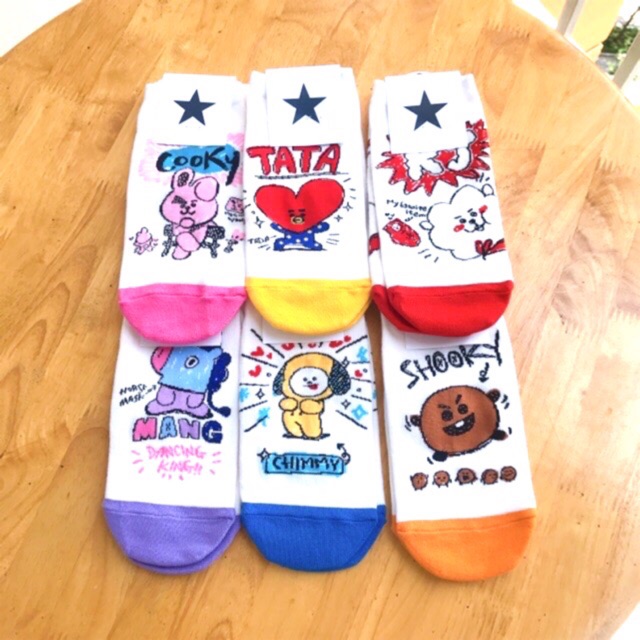 Tất Vớ BTS/BT21 OFF [ Có Sẵn- có bill ] MADE IN KOREA Tata, Chimmy, Cooky, Shooky, Mang, Van