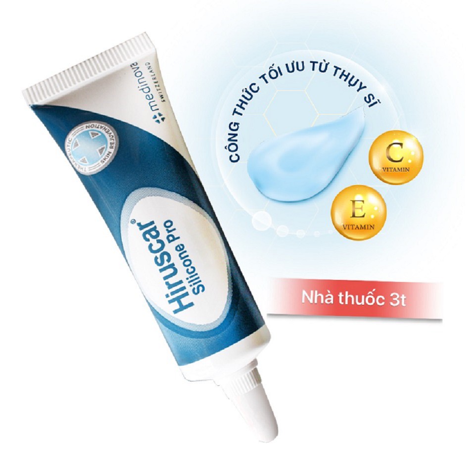 Hiruscar Silicone Pro Gel giảm sẹo lồi, sẹo phì đại, sẹo lõm, sẹo thâm, sẹo phẫu thuật.