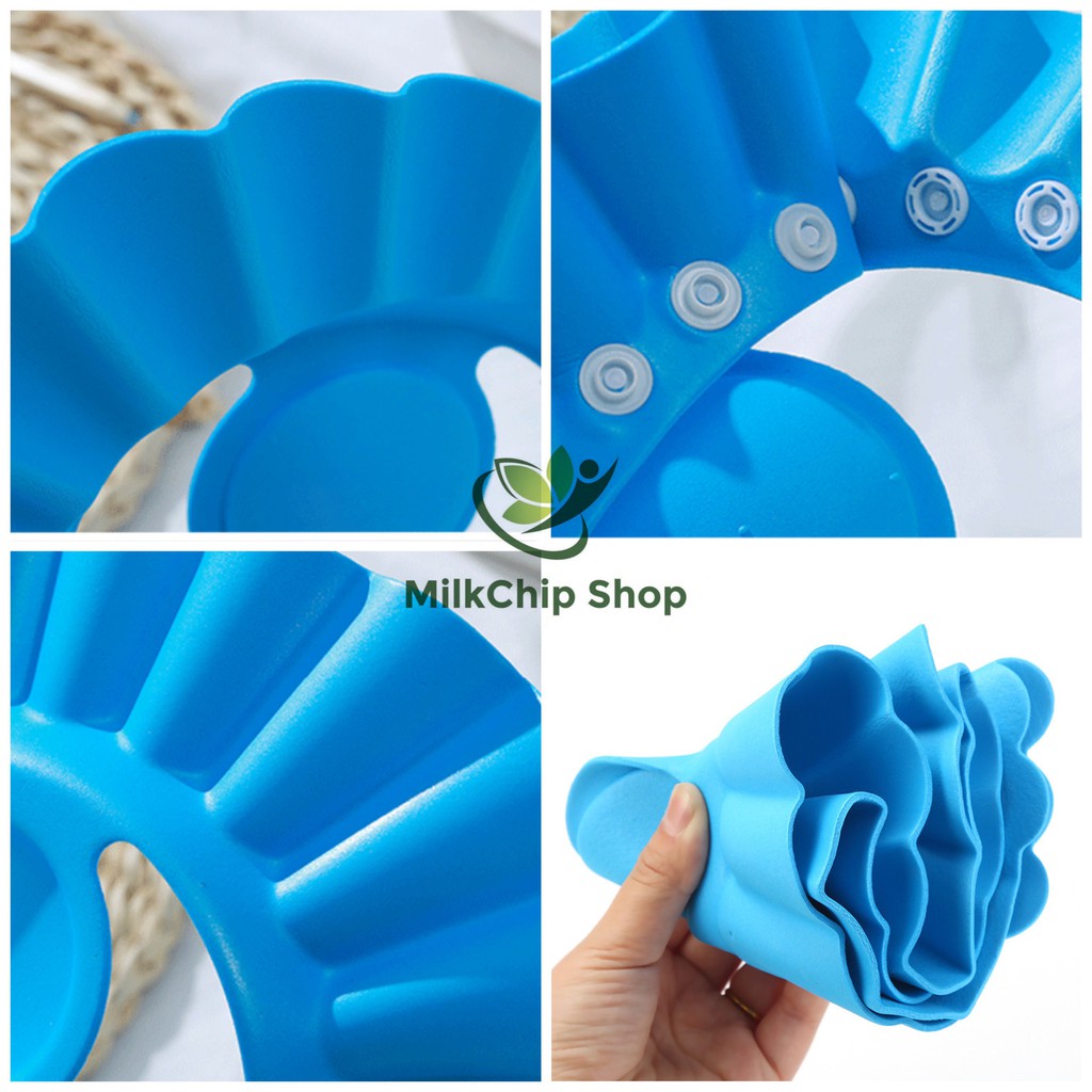 Mũ gội đầu cho bé, mũ tắm chắn nước che tai bằng xốp an toàn cho bé yêu AT012