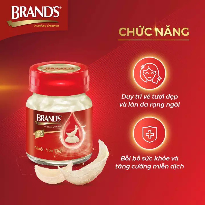 Hộp 6 hũ Nước yến thật Brand's đường phèn/ không đường 70ml Thái lan