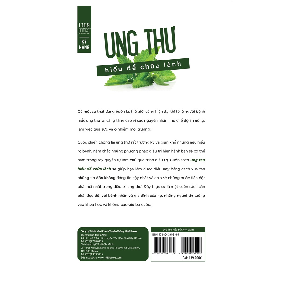 Sách - Ung Thư Hiểu Để Chữa Lành