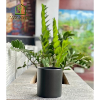 Chậu gốm sứ men mờ - Trụ tròn
