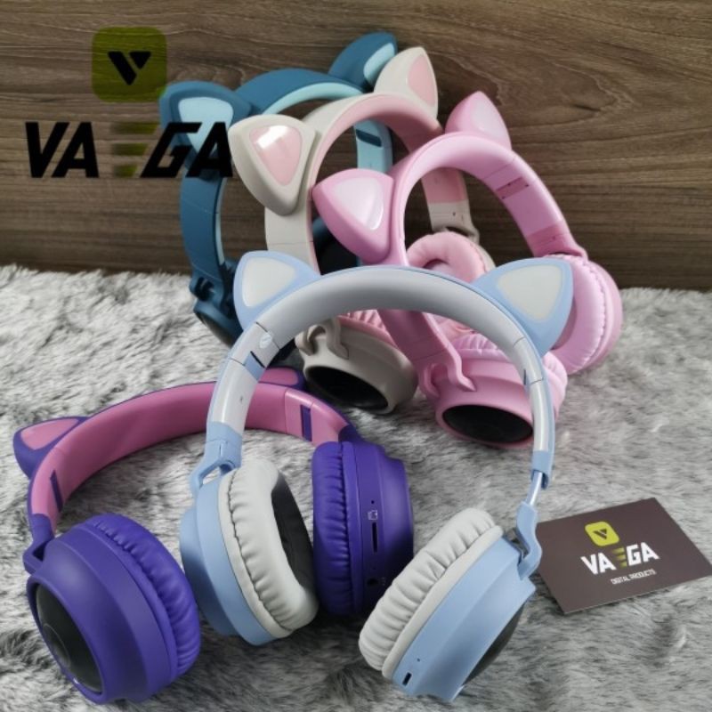 HEADPHONE WIRELESS TAI MÈO MẪU MỚI , MODEL VZV - 23M ( LED TỰ ĐỔI MÀU )
