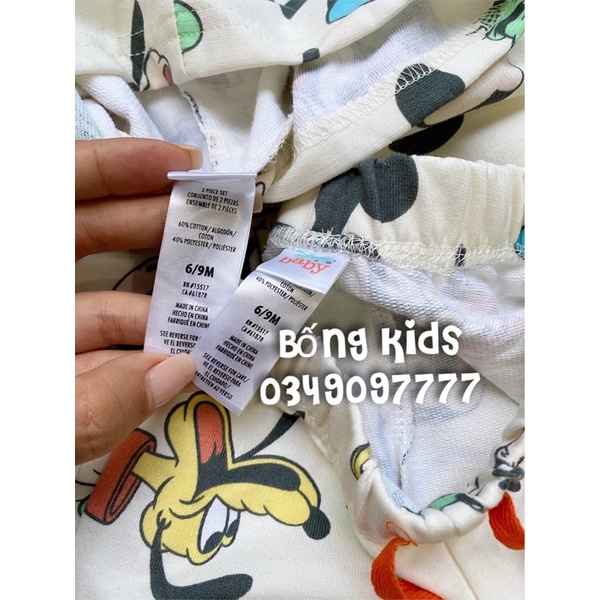 Bộ Hè Hoodie Bé Trai Da Cá Mickey