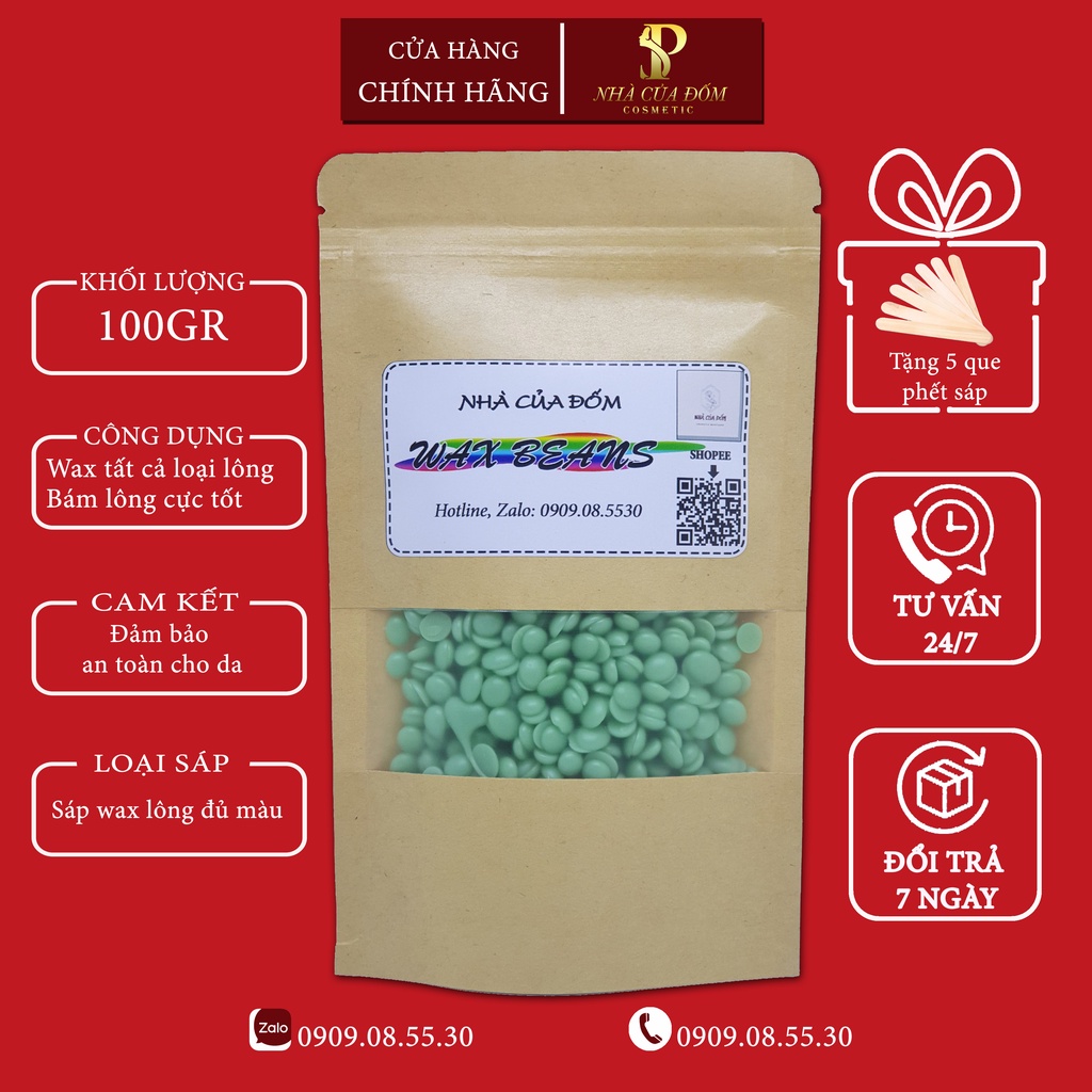 SÁP WAX LÔNG NÓNG HẠT ĐẬU HARD WAX BEAN 100g(Chính Hãng Úc) tặng que wax