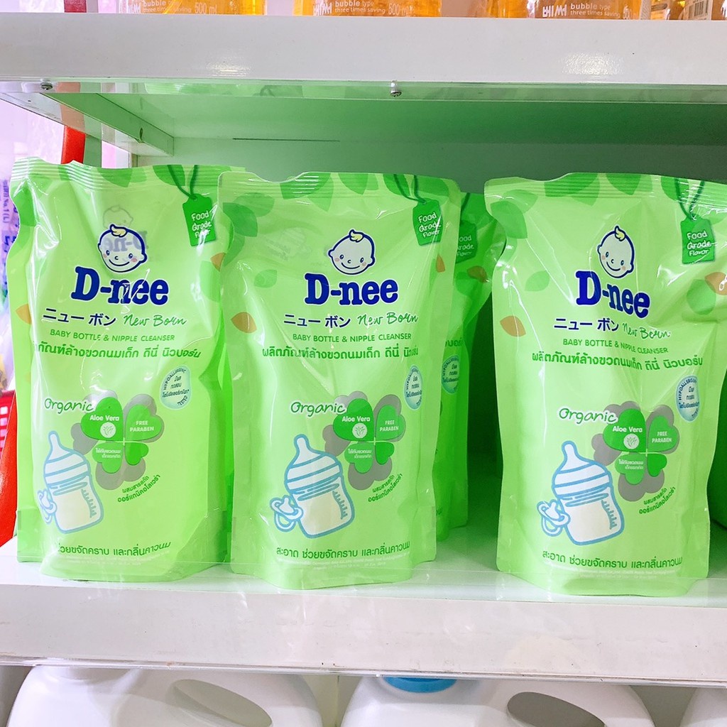 Nước rửa bình sữa Dnee Organic chai to 620ml hữu cơ an toàn cho bé thái lan Date mới