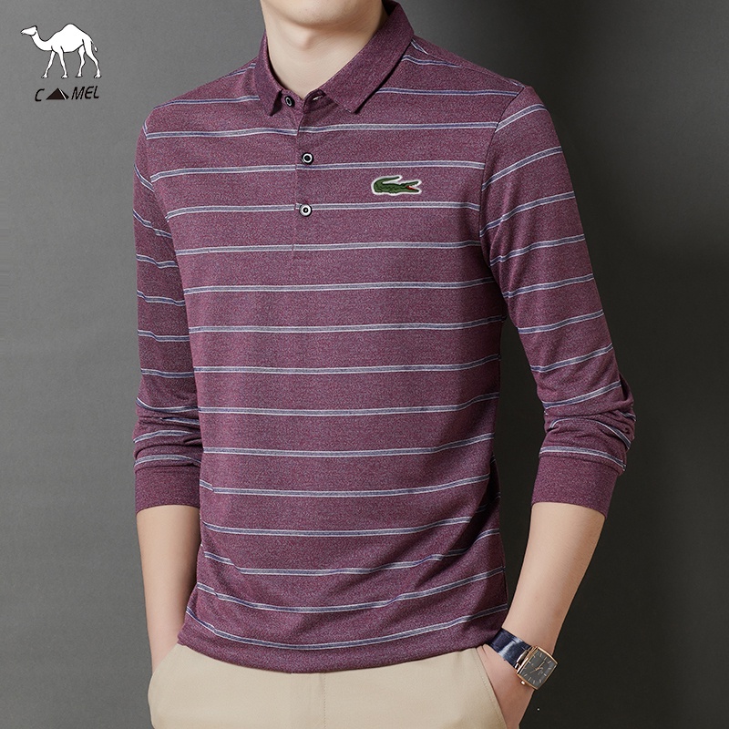 Áo polo Dài Tay Họa Tiết Kẻ Sọc Hàng Mới Chất Lượng Cao Cho Nam