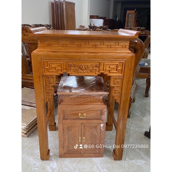 Bộ bàn thờ gỗ sồi đứng chung cư 127cm