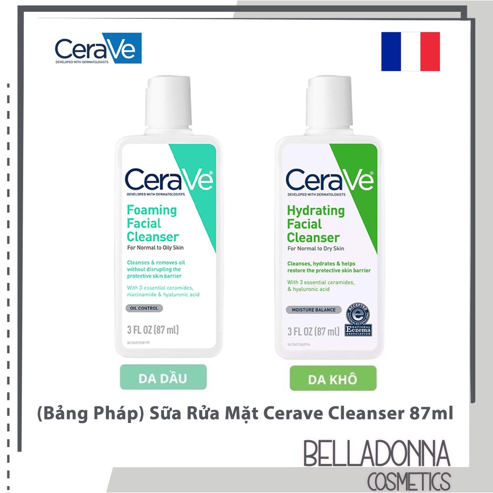 [SIZE 87ML] Sữa Rửa Mặt Cerave Cleanser 87ml Mỹ