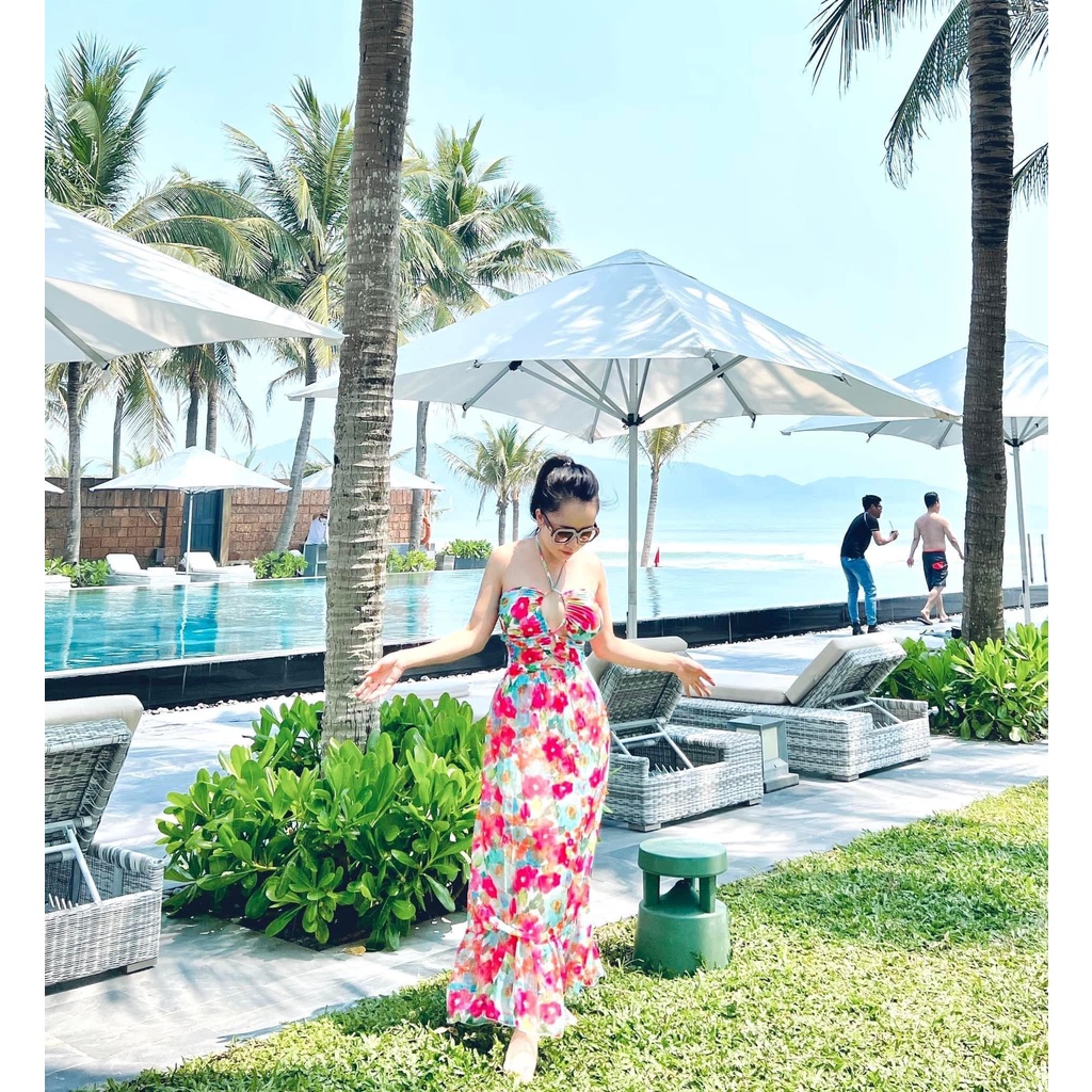 Bikini Nữ Liền Thân ComBo 2 Món, Đồ Bơi Đi Biển Một Mảnh Kèm Chân Váy Voan Họa Tiết Sang Đẹp Binsports BHV167