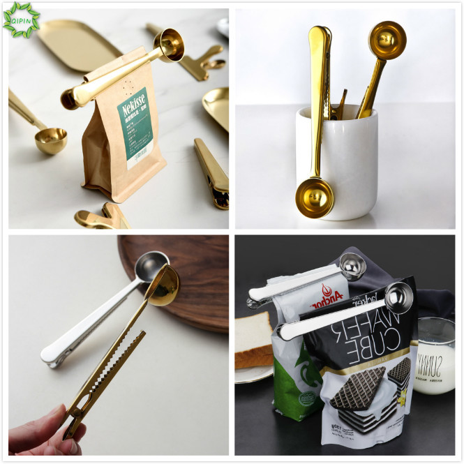 Muỗng Đo Nhiệt Độ Thực Phẩm Kiêm Kẹp Túi Thực Phẩm 2 Trong 1 Bằng Thép Không Gỉ