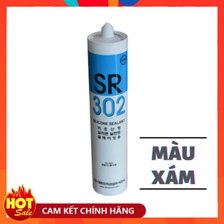 Keo silicone sr302 hàn quốc - màu xám - keo silicon dán kính - dán bê tông