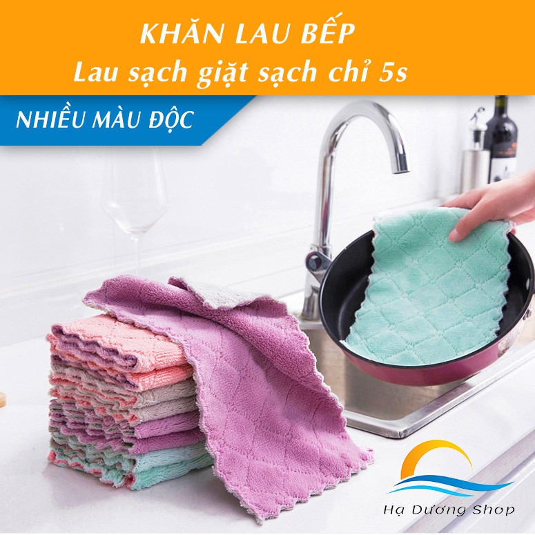 Khăn lau bếp đa năng 2 mặt siêu thấm loại bỏ dầu mỡ dễ dàng sử dụng được nhiều lần làm sạch nhanh chóng  HADU