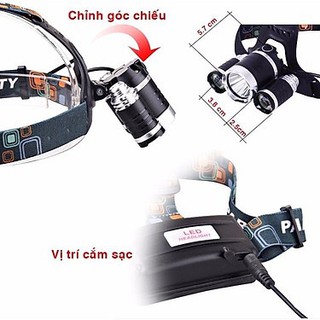 Đèn pin đội đầu 3 bóng t6