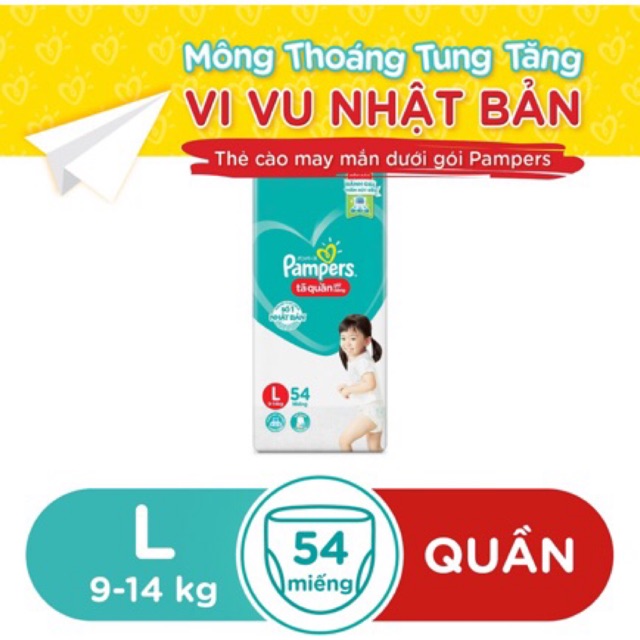 Tã quần Pampers L54 giữ dáng