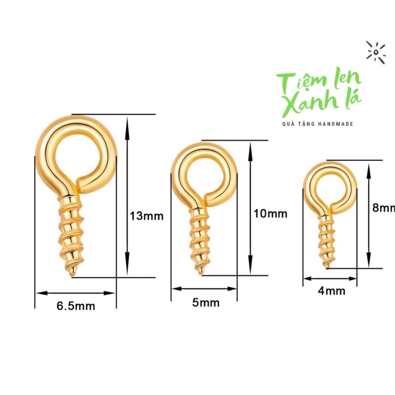 Đinh khoen/ đinh xoắn bạc làm đồ thủ công DIY