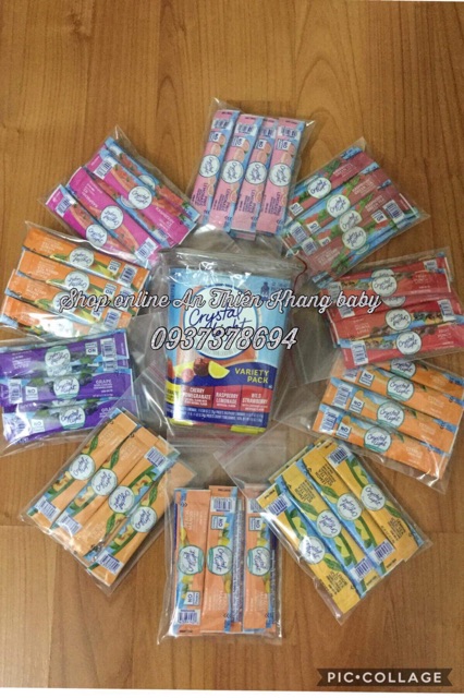 Combo 200 gói crystal light nhỏ mix vị