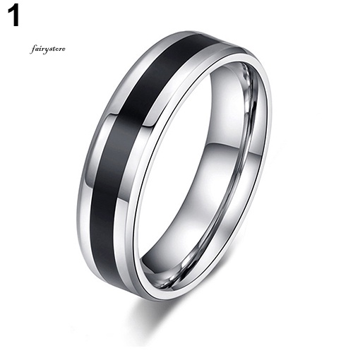 Nhẫn Thép Titan Không Gỉ Màu Đen Thời Trang Dành Cho Nam Và Nữ