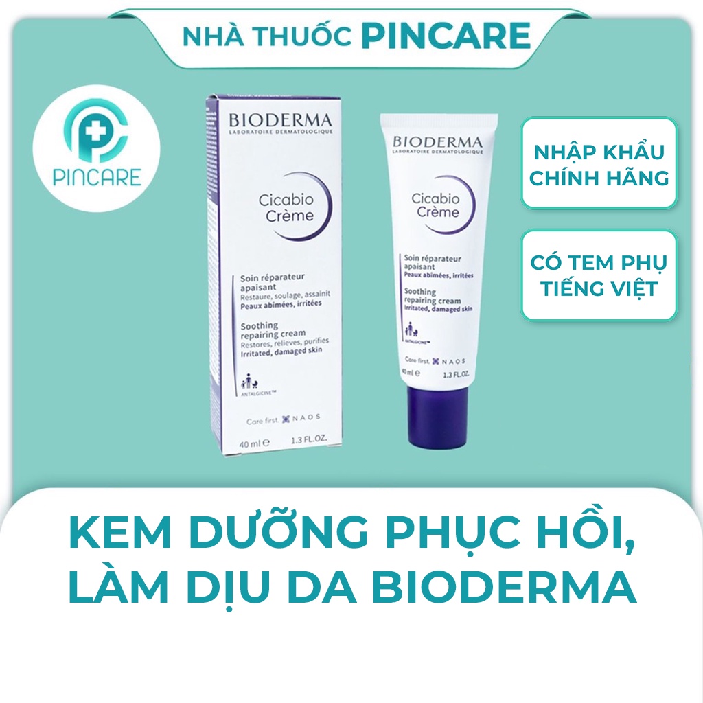 Kem dưỡng phục hồi da Bioderma tím Cicabio Cream 40ml - Hàng chính hãng - Nhà thuốc PinCare