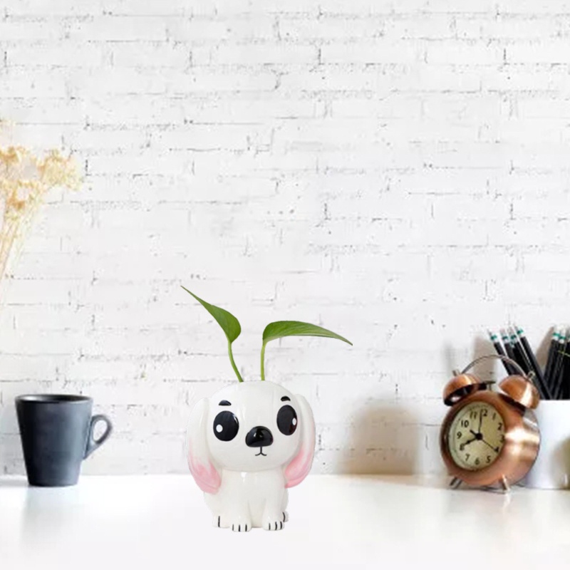 Khuôn Silicone Làm Chậu Cây Hình Chú Chó Mắt To 3D DIY