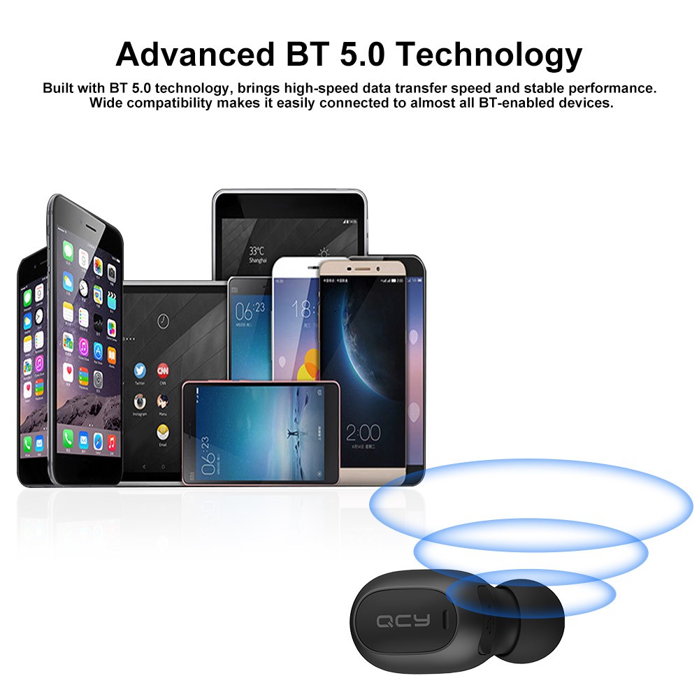 Tai Nghe Nhét Tai Qcy Mini 2 | Bluetooth V5.0 Không Dây Âm Thanh Sống Động Và Phụ Kiện