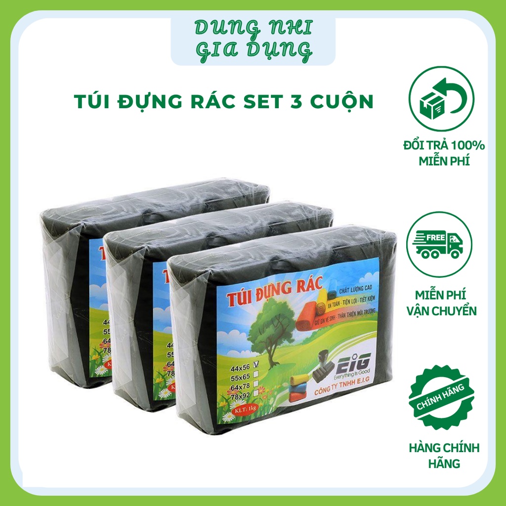 Túi Đựng Rác Set 3 Cuộn Túi Rác Đen Sinh Học Tự Phân Hủy Thân Thiện Với Môi Trường