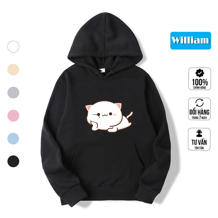 Áo hoodie nam nữ hình Mèo dễ thương chất nỉ bông dày dặn, in Pet cao cấp William - DS215