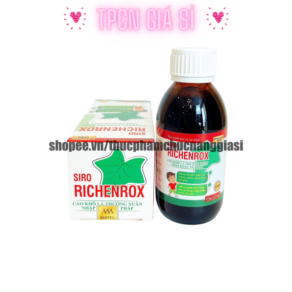 Siro giảm ho RICHENROX giúp bổ phế, giảm ho, tiêu đờm - Chai 125ml