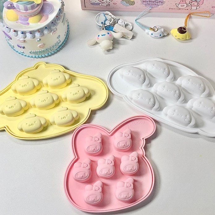 SANRIO Khuôn Làm Đá Viên 7 Lỗ Hình Chú Chó Hoạt Hình Sáng Tạo