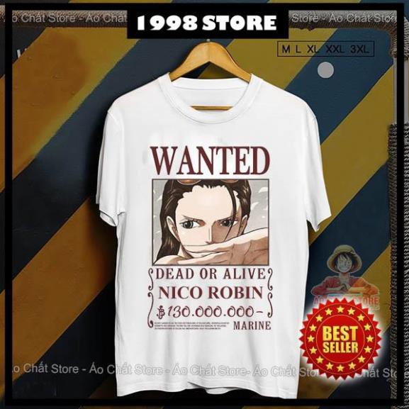Áo thun One Piece Nico Robin truy nã siêu đẹp | Áo Nico Robin WANTED mẫu mới OP182