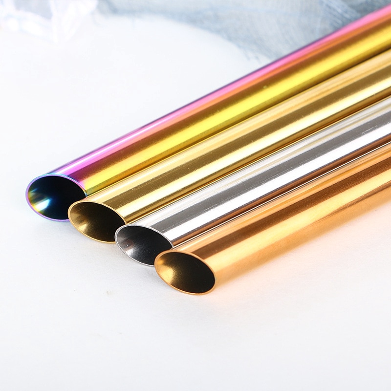 12MM Diameter Reusable Metal Drinking Straws 304 Stainless Steel Straws